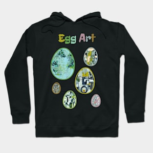 Art Acrylic artwork abstract Easter Egg Hoodie